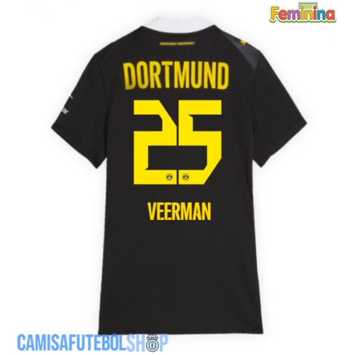 Camisa de time de futebol Borussia Dortmund Joey Veerman #25 Replicas 2º Equipamento Feminina 2026-27 Manga Curta